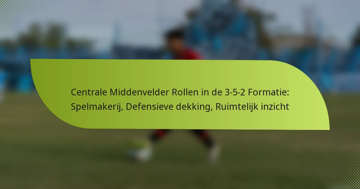 Centrale Middenvelder Rollen in de 3-5-2 Formatie: Spelmakerij, Defensieve dekking, Ruimtelijk inzicht